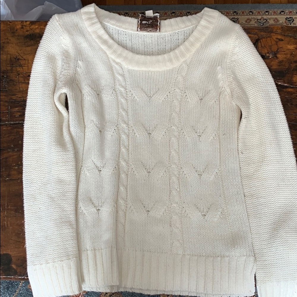 white sweater